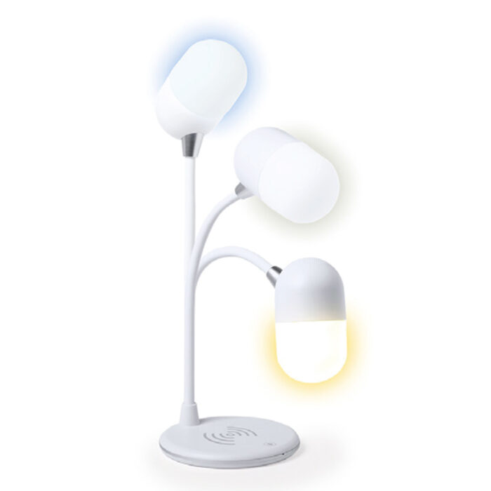 BORÇKA BEYAZ BLUETOOTH HOPARLÖR  ve  WİRELESS SARJ MASA LAMBASI - Görsel 2