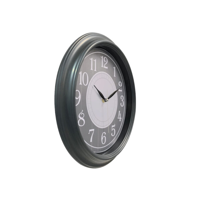 VESTA205 FÜME PLASTİK ÇERÇEVE DUVAR SAATİ (355 MM) - Görsel 1