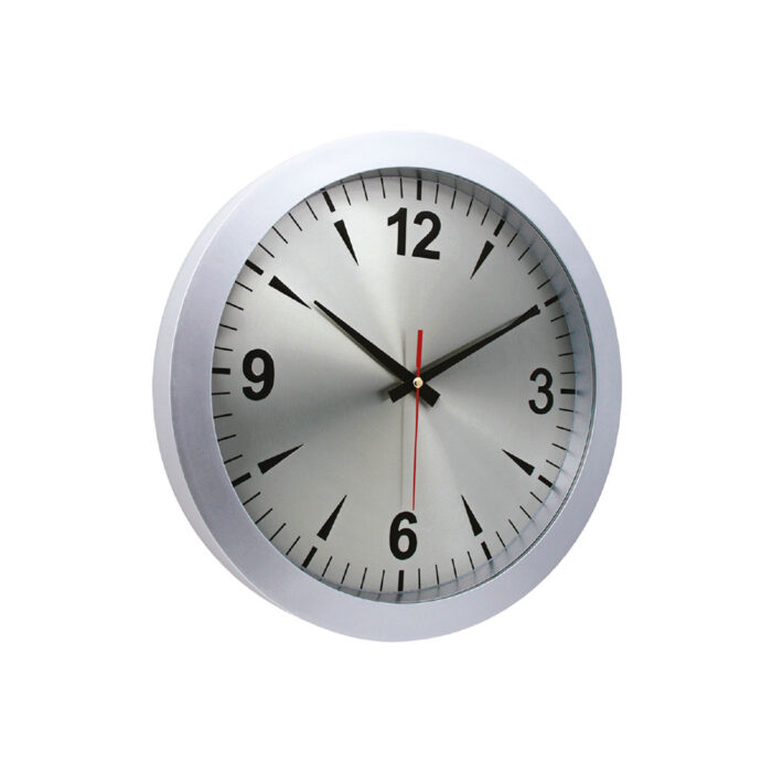 5176420 URANÜS631 GÜMÜŞ PLASTİK ÇERÇEVE DUVAR SAATİ (380 MM) - Görsel 1