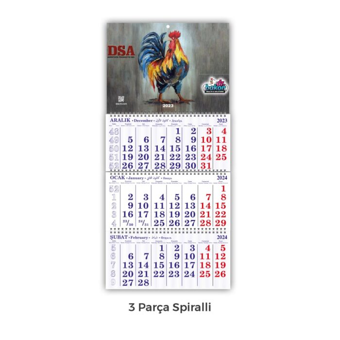 ALA-03 3 PARÇA SPİRALLİ GEMİCİ TAKVİMİ - Görsel 1