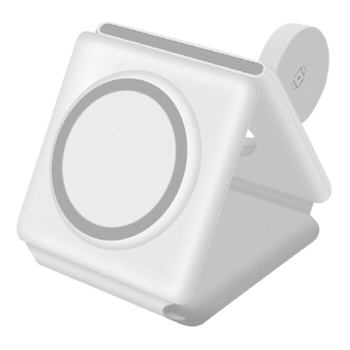 266702-001 SALKIM BEYAZ 3 LÜ WİRELESS ŞARJ STANDI - Görsel 1