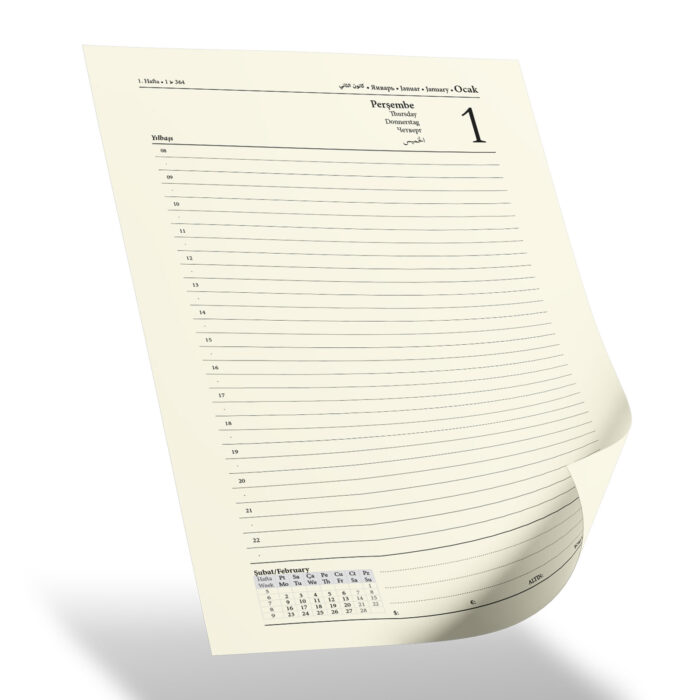 307425-002 İVEDİK TABA SPİRALLİ TARİHLİ AJANDA (17X24 CM) - Görsel 2