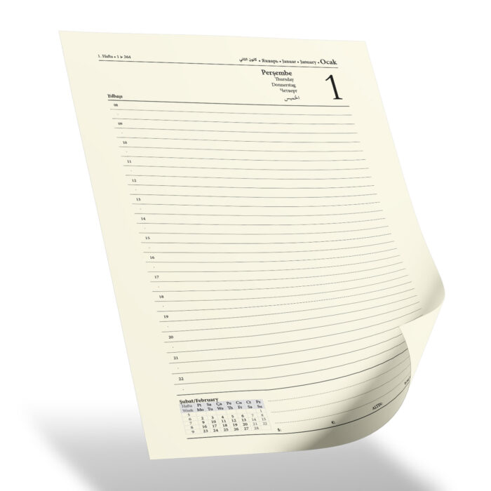 311525-002 GİMAT TABA TARİHLİ SPİRALLİ GÜNLÜK AJANDA (20X28 CM) - Görsel 2