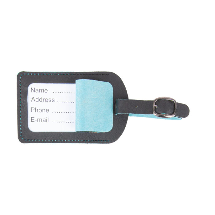 BAGAJ ETİKETİ TURKUAZ DERİ - Görsel 1