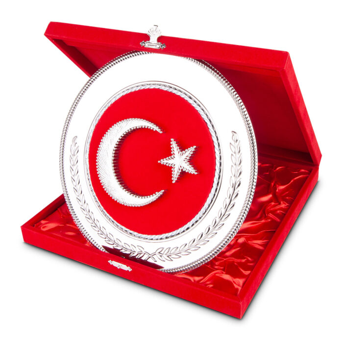 485604-001 HİLAL YUVARLAK BAYRAK PLAKET - Görsel 1