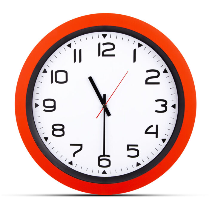 HERA TURUNCU PLASTİK KASA DUVAR SAATİ (350MM) - Görsel 1