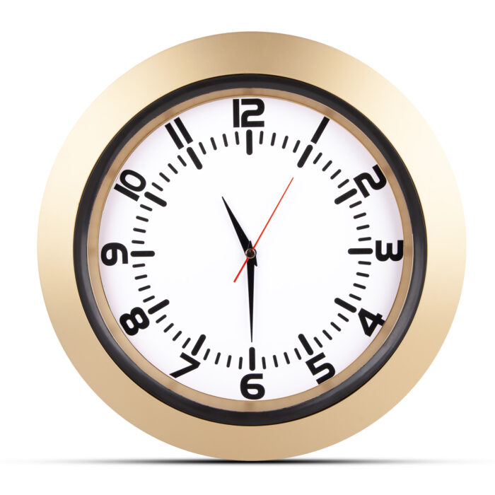 UMAY ALTIN-BEYAZ PLASTİK KASA DUVAR SAATİ (350 MM) - Görsel 1