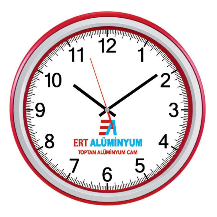 503904 HESTIA546 KIRMIZI PLASTİK KASA DUVAR SAATİ (350 MM) - Görsel 1