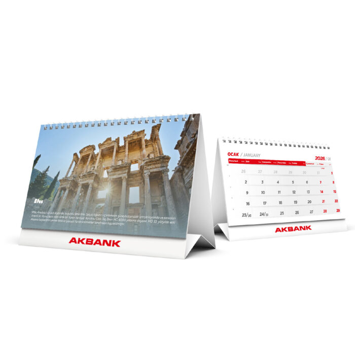 ala-20-001 ALA-20 (TARİHİ YERLER) ÜÇGEN MASA TAKVİMİ - Görsel 1